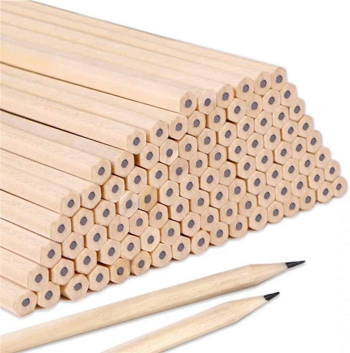 Houten HB Potlood Set voor Kinderen en Studenten, Perfect voor Tekeningen, Schrijven en Schoolmateriaal, 50 Stuks van 17.8 x 0.8 cm