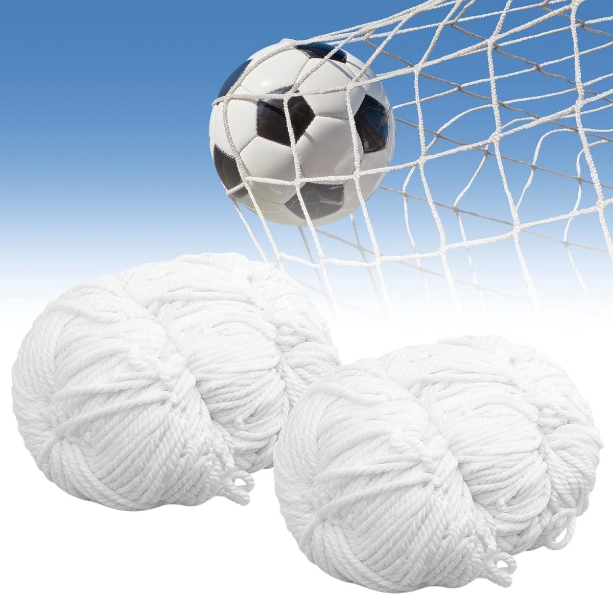 Set van 2 Voetbaldoelen 1,8 x 1,2 m met Vervangende Netten - Weerbestendige Polypropyleen Accessoires voor Voetbaltraining en Spelplezier
