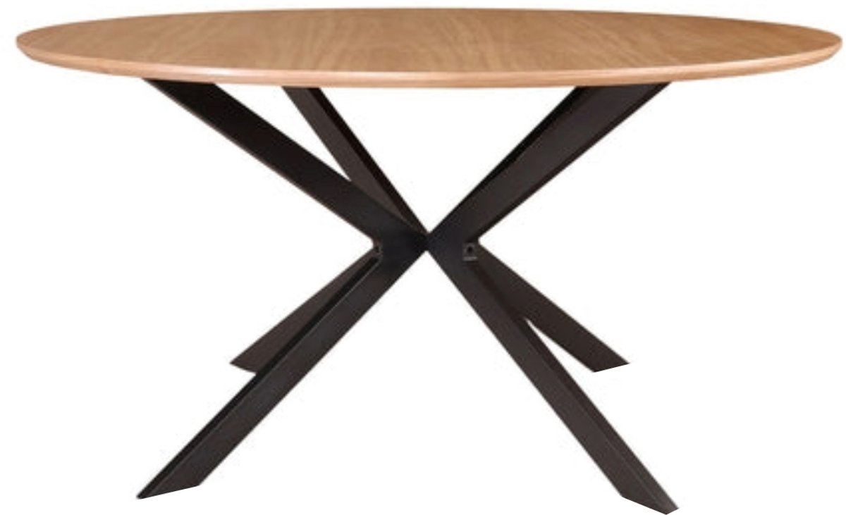 Lizzely Garden & Living Eettafel rond Ronsi bruin 150cm ronde tafel MDF eetkamertafel