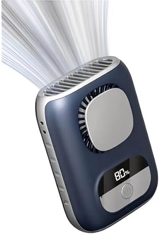 Draagbare heupventilator met clip, 12 uur batterij, 5 snelheden, LED display, 4000mAh, ABS+PC, voor buitenwerk en sport