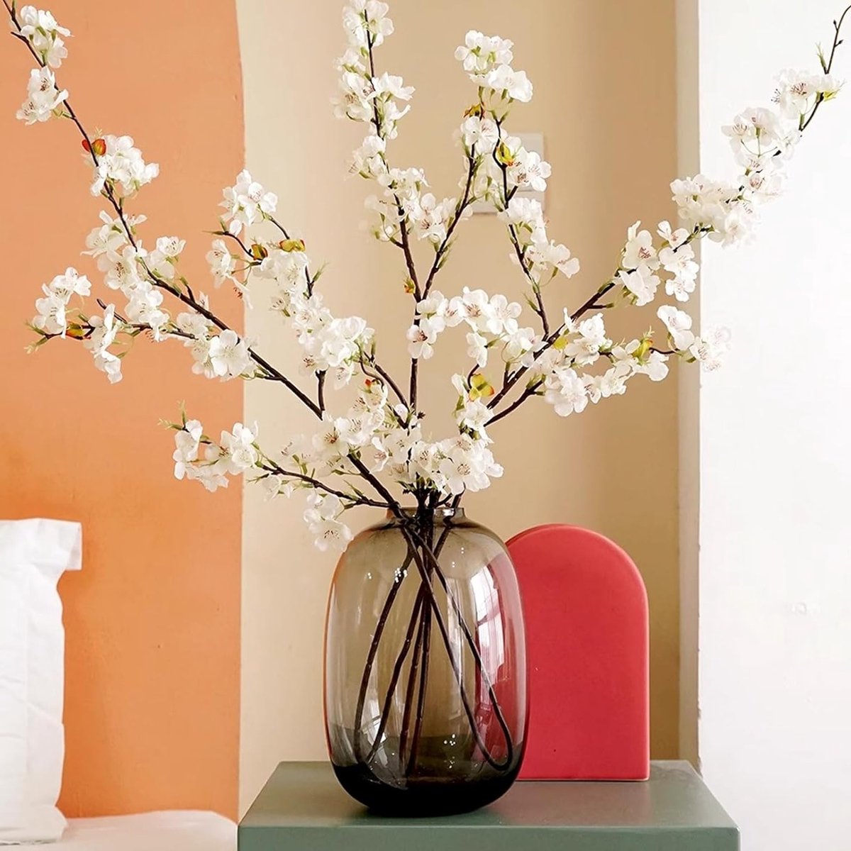 6 Stuks Kunstmatige Kersenbloesem Takken voor Vaas - Faux Bloemen voor Bruiloft en Thuisde