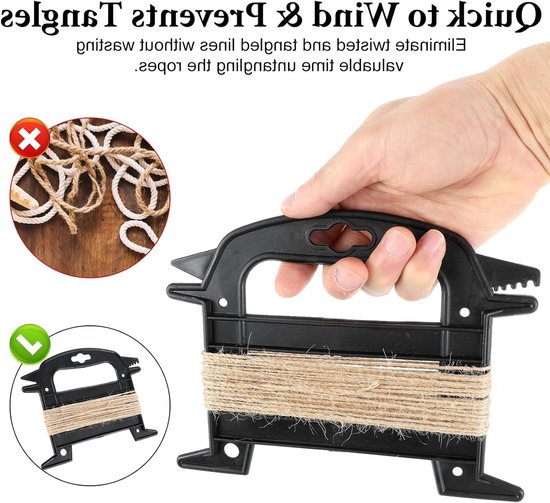 Kabelopberger zonder knopen - 2 stuks lichtgewicht kettingwinder voor paracord, organizer en reel voor touw en kabels — afbeelding 4