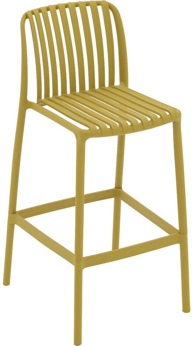 Goossens Barstoel Lygeke - Kunststof - geel - 50 x 103 x 54 cm - Barstoel - zonder kussen