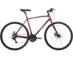 Racefiets – Voor volwassenen – 14 versnellingen, lichtgewicht aluminium frame, geschikt voor stadswoon-werkverkeer en fitness – Rood, L, 700c