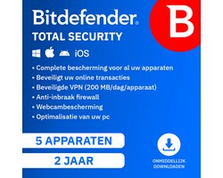 Bitdefender Total Security - 24 maanden/5 apparaten - Nederlands