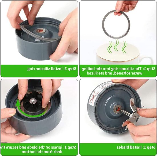 Vervangende Extractor Blade voor Nutribullet met Siliconen O-Ringen en Antivibratie Pad, Geschikt voor 600W en 900W Modellen van Merkloos — afbeelding 4