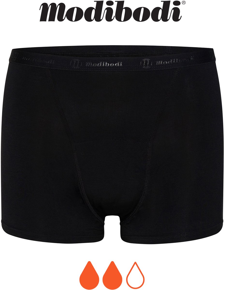 Modibodi Menstruatie Ondergoed Normaal Absorberend Dames Klassieke Boyshort Zwart 44