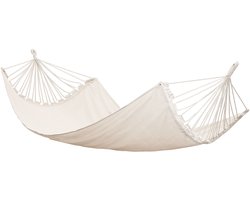 XXL Hangmat, voor 2 personen, 400 x 160 cm, belastbaar tot 150 kg, 100% katoen, meerdere personen beige