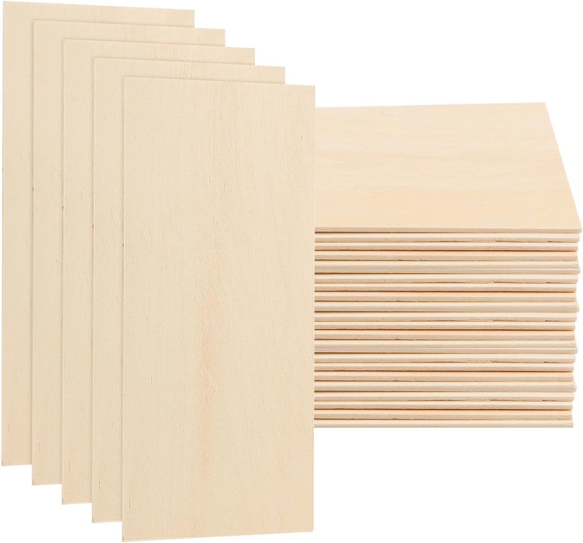 Set van 30 Onbewerkte Houten Craft Sheets van 100 x 200 x 2 mm voor DIY Projecten, Knutselen en Houtbewerking