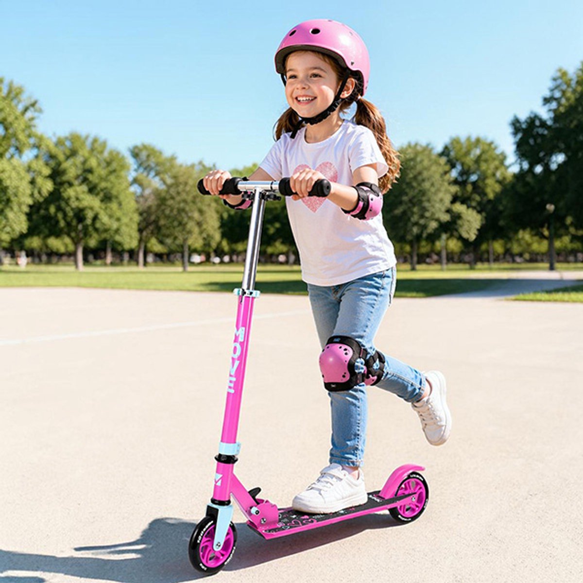 Step - Move Scooter 125 Love - roze - 125mm - vouwbaar - in hoogte verstelbaar - vanaf 3 jaar thumbnail 5