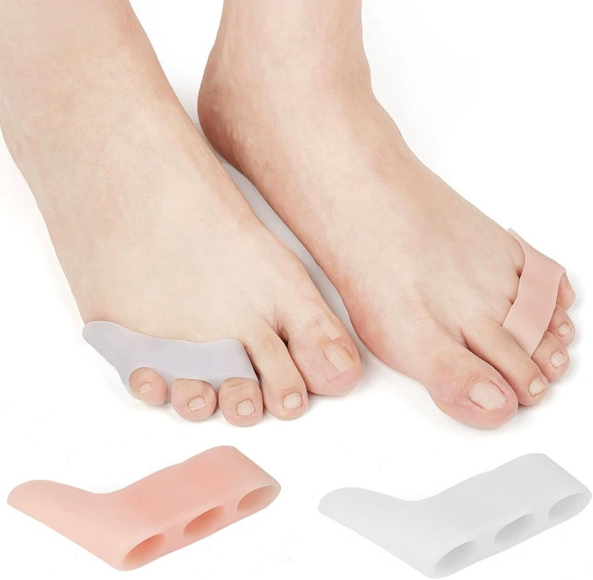 Set van 4 kleine teenseparators met drie gaten - Bescherm je tenen en verbeter comfort