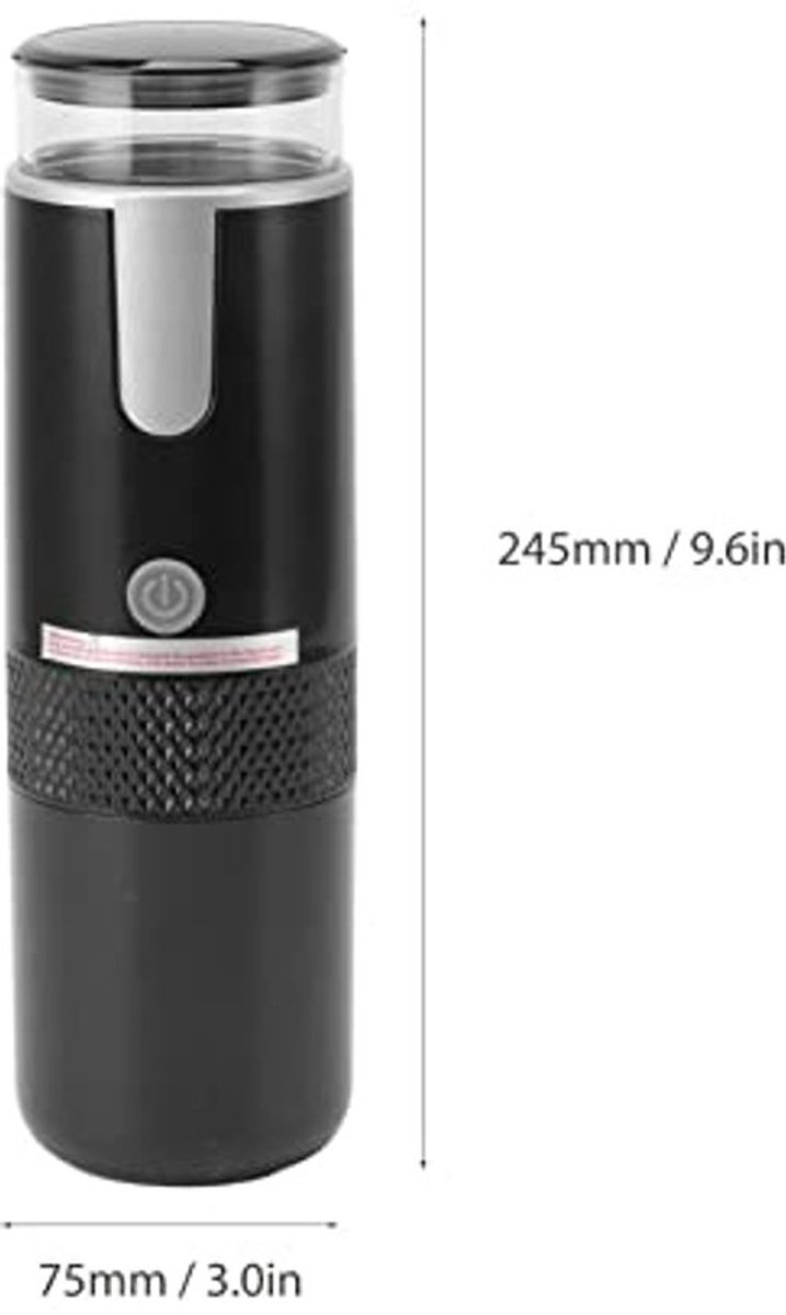 Draagbare espressomachine, 2-in-1 reiskoffiezetapparaat, capsules en gemalen koffie compatibel met draagbare, compacte auto-espressomachine voor reizen, kamperen, wandelen, kantoor