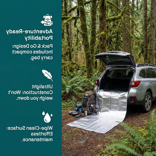 Aluminium Foil EVA Pad voor Buitenactiviteiten - Camping Slaapmat met Opbergtas (2.5mm 200x120) - Ideaal voor Kamperen en Picknicken van Merkloos — afbeelding 3