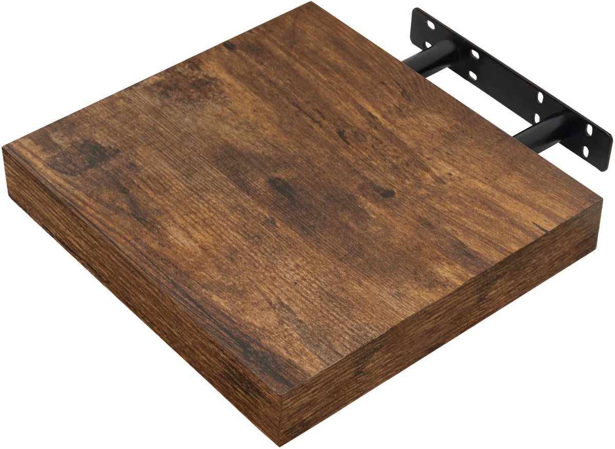 BukkitBow Zwevende Wandplank - 10 kg Laadvermogen - Diverse Maten van 25-120cm - Muur Montage - Rustiek Bruin Hout - 30cm Vintage