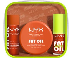 NYX Professional Makeup Fat Oil Lip & Body Kit - Voor ultiem glanzende finish - Travel Set - Caramel Mami