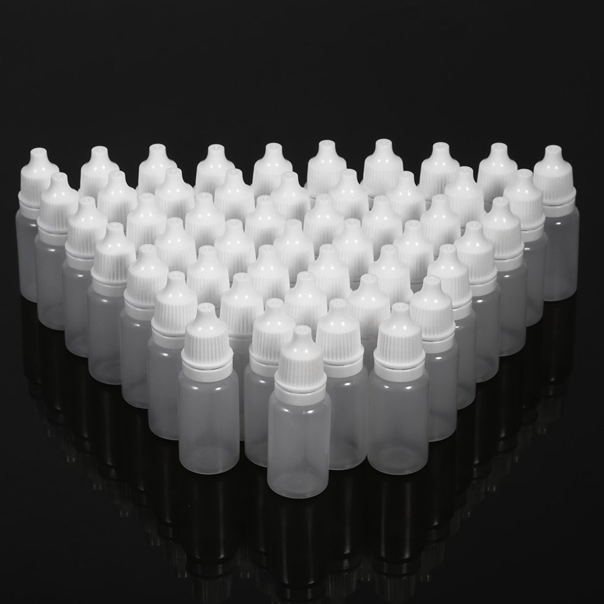 Allecto - Lege Plastic Druppelflesjes - 10ml - Ideaal voor Oogdruppels - 50 Stuks - Vloeistoffen - Handig voor Thuis - Klein formaat