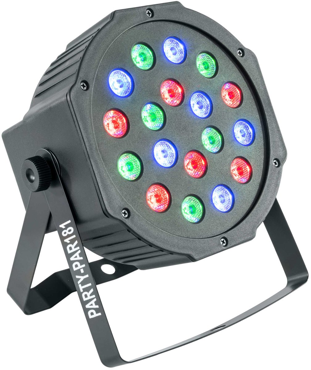 Party light Party-par181 DMX gestuurde Led PAR 18x 1W RGB leds
