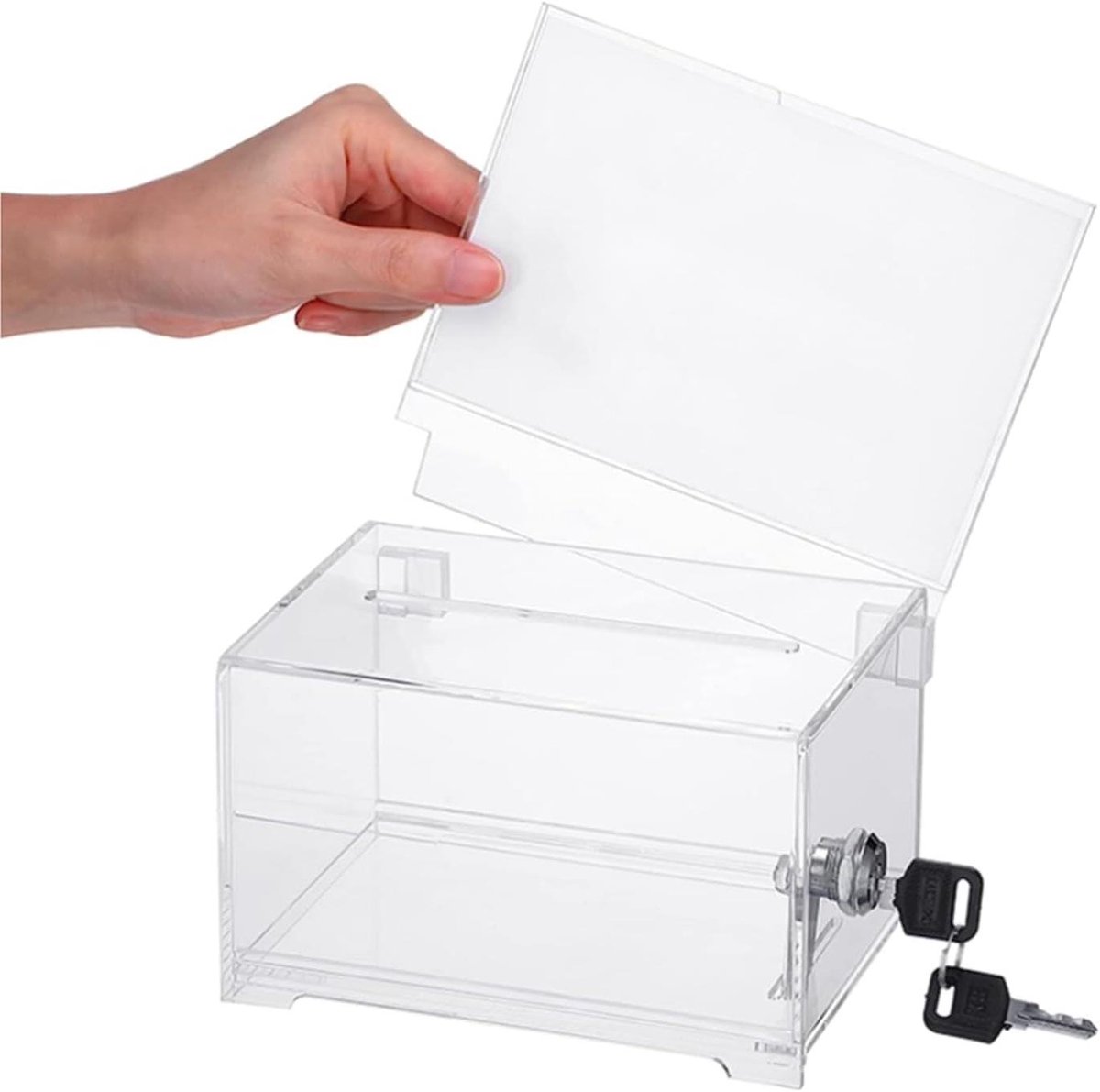 Acryl Donatie Stembus - Suggestiebox Geldkistje - Veilig Verzamelen - Met Slot en Sleutels