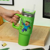 Tasse isotherme et paille Minecraft Green 900 ml