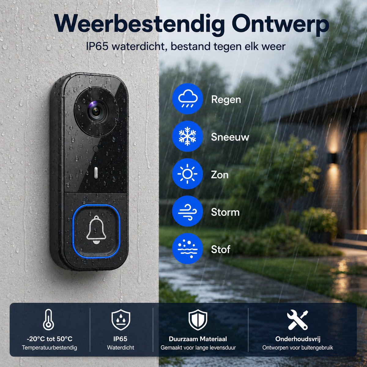 WINNES Draadloze Video Deurbel met Camera en 4.5 Inch Scherm – Zonder WiFi & App - Geen Abonnement - Nachtzicht - 120° Kijkhoek – foto 6