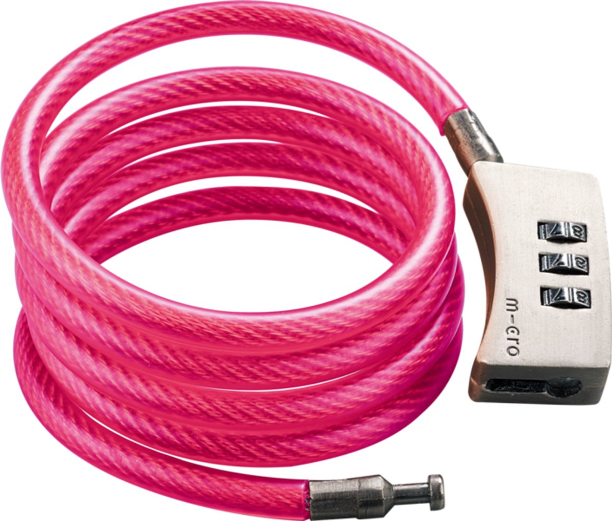 Micro step slot deluxe roze - stevig cijferslot voor scooters.