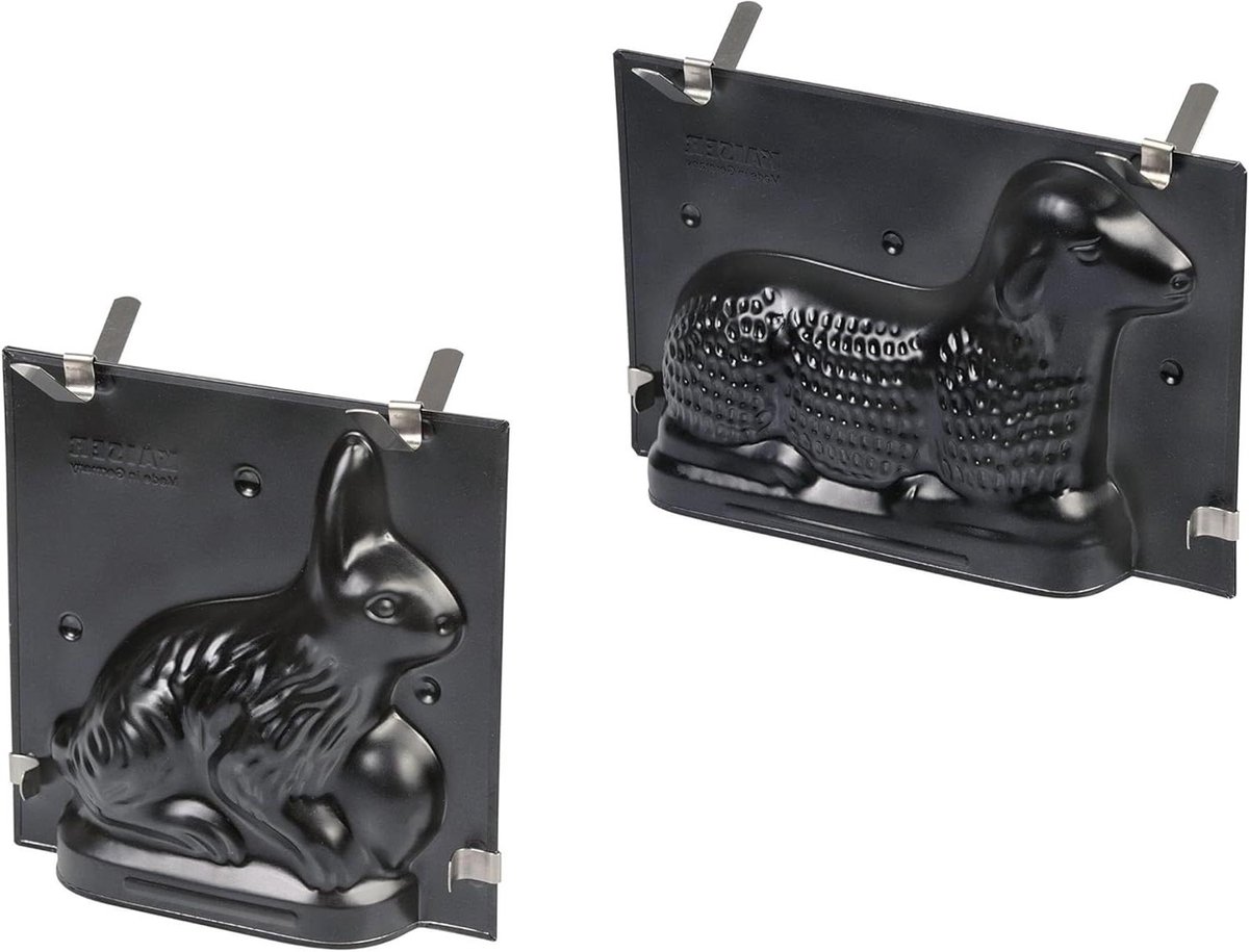 Paas Bakvorm Set - Taartvorm Haas Lam - Bakken voor Pasen - 3D Motief Vorm - 500 en 700 ml