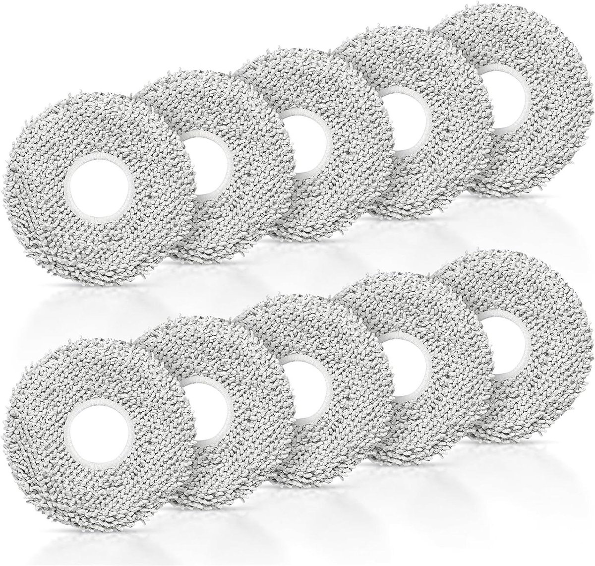 Microvezel Dweilpads - Schoonmaakdoeken Reserveonderdelen - Robotstofzuiger Onderhoud - Wasbaar Herbruikbaar - 10 stuks - Wit