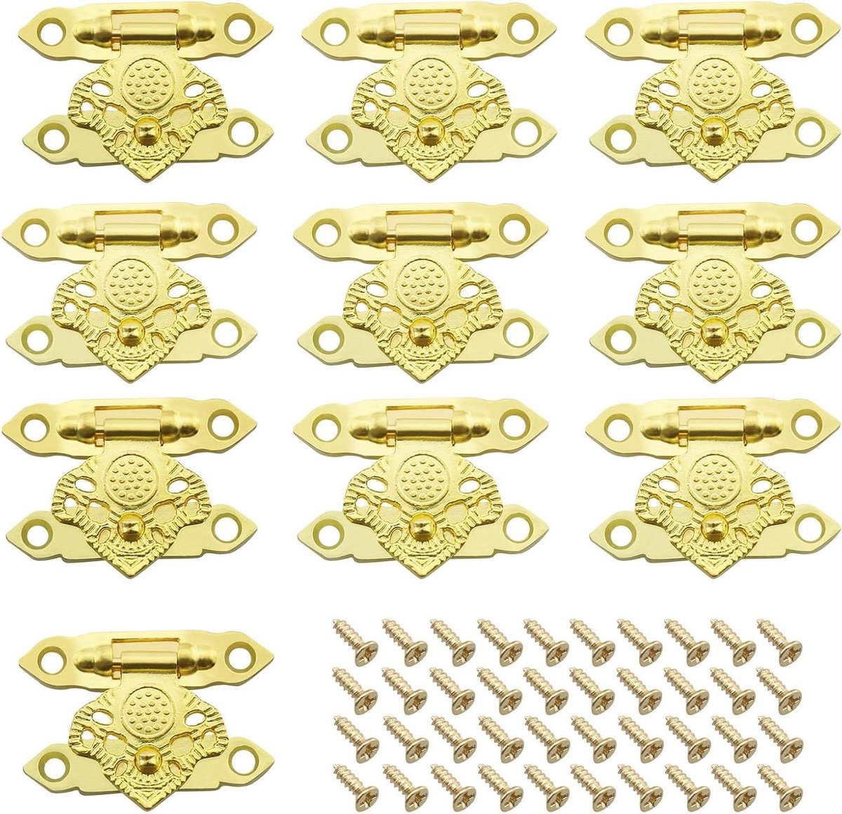 Gouden Doos Gesp - Hasp Sluiting - Kistjes Versieren - Antieke Stijl - 35x25mm - Goud