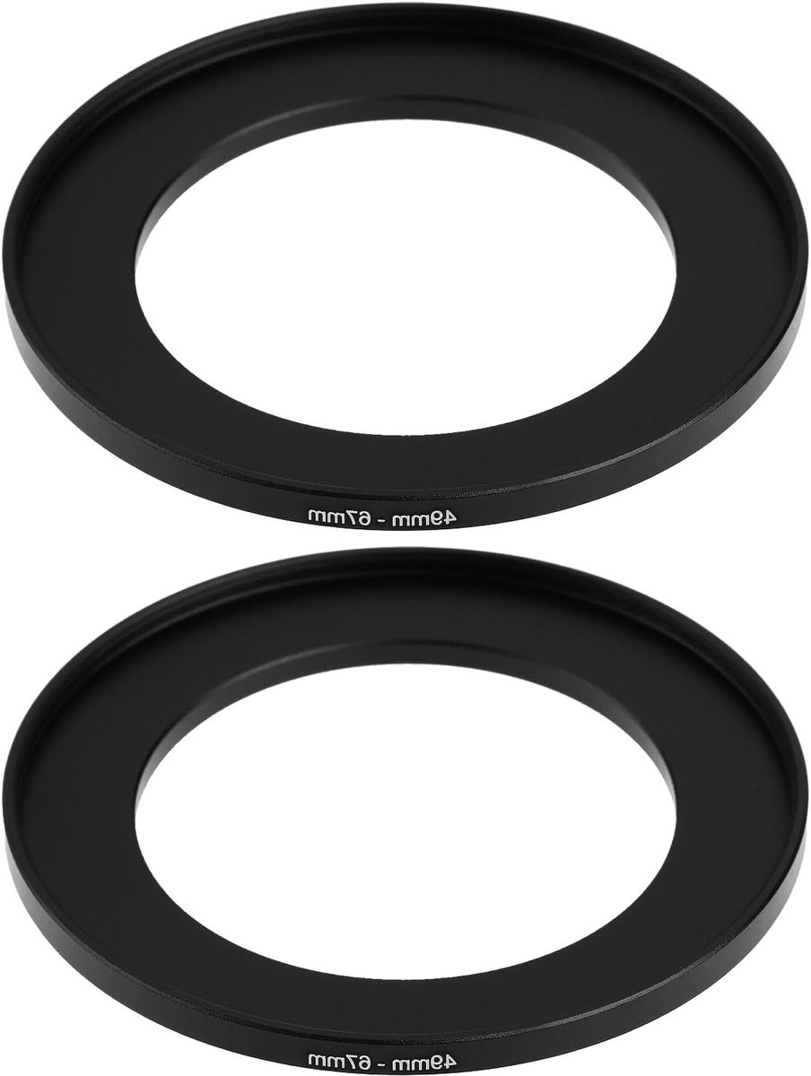2 Stuks 49mm naar 67mm Camera Lens Adapter voor Digitale en SLR Camera's, Geschikt voor Fotografie en Videografie