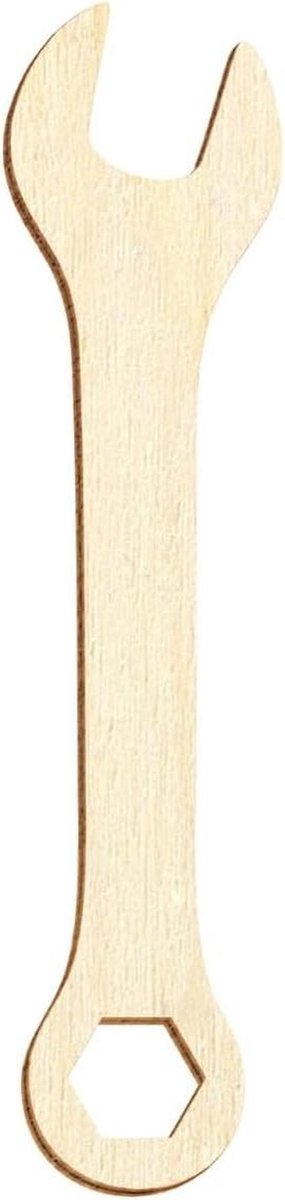 Houten Moersleutel - Decoratie Hout - Knutselen Versieren - Gelaserd Randje - 100 Stuks - Natuurlijk Hout