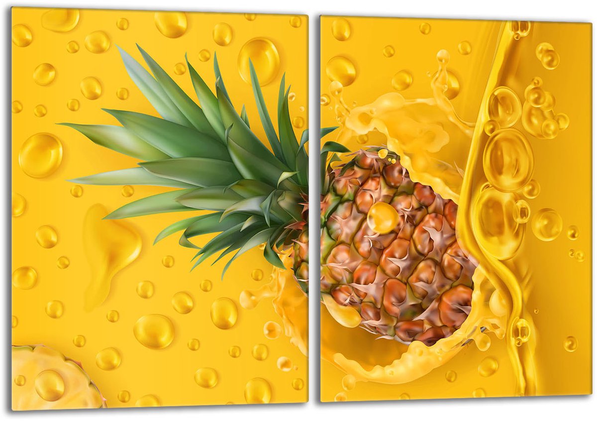 TMK ArtDeko - Serie - Beschermende Glazen Plaat - Ananas - 2x40x52