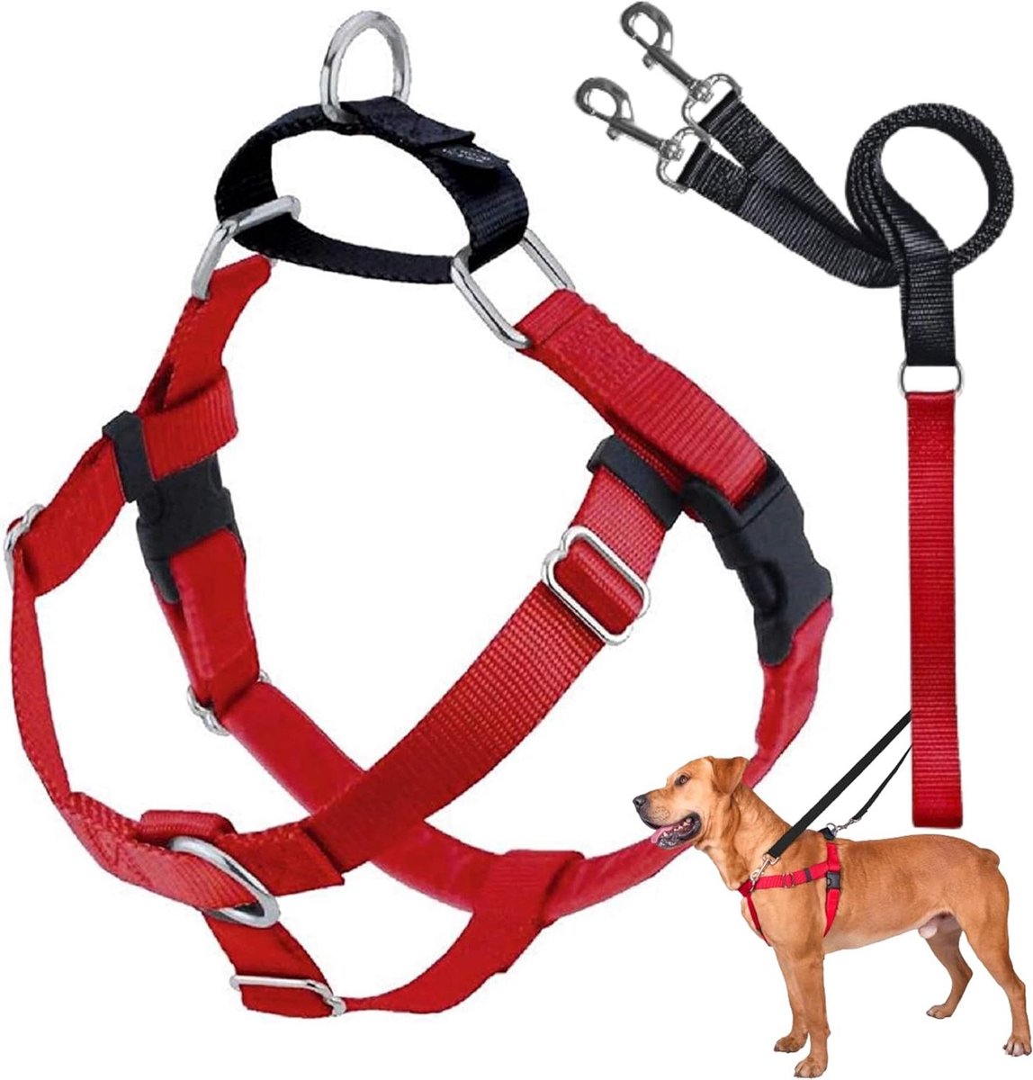 Hondentuig Anti Trekken - Harnas Hond - Veilig Wandelen - Zachte Voering - Maat M - Rood