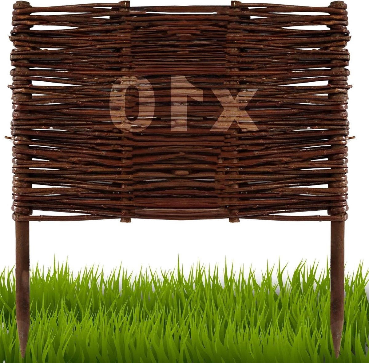 Wilgenhouten Bedrand - Tuinafboording Wilgentenen - Tuin Aankleden - Handgevlochten Natuurlijk - 40 x 40 cm - Bruin