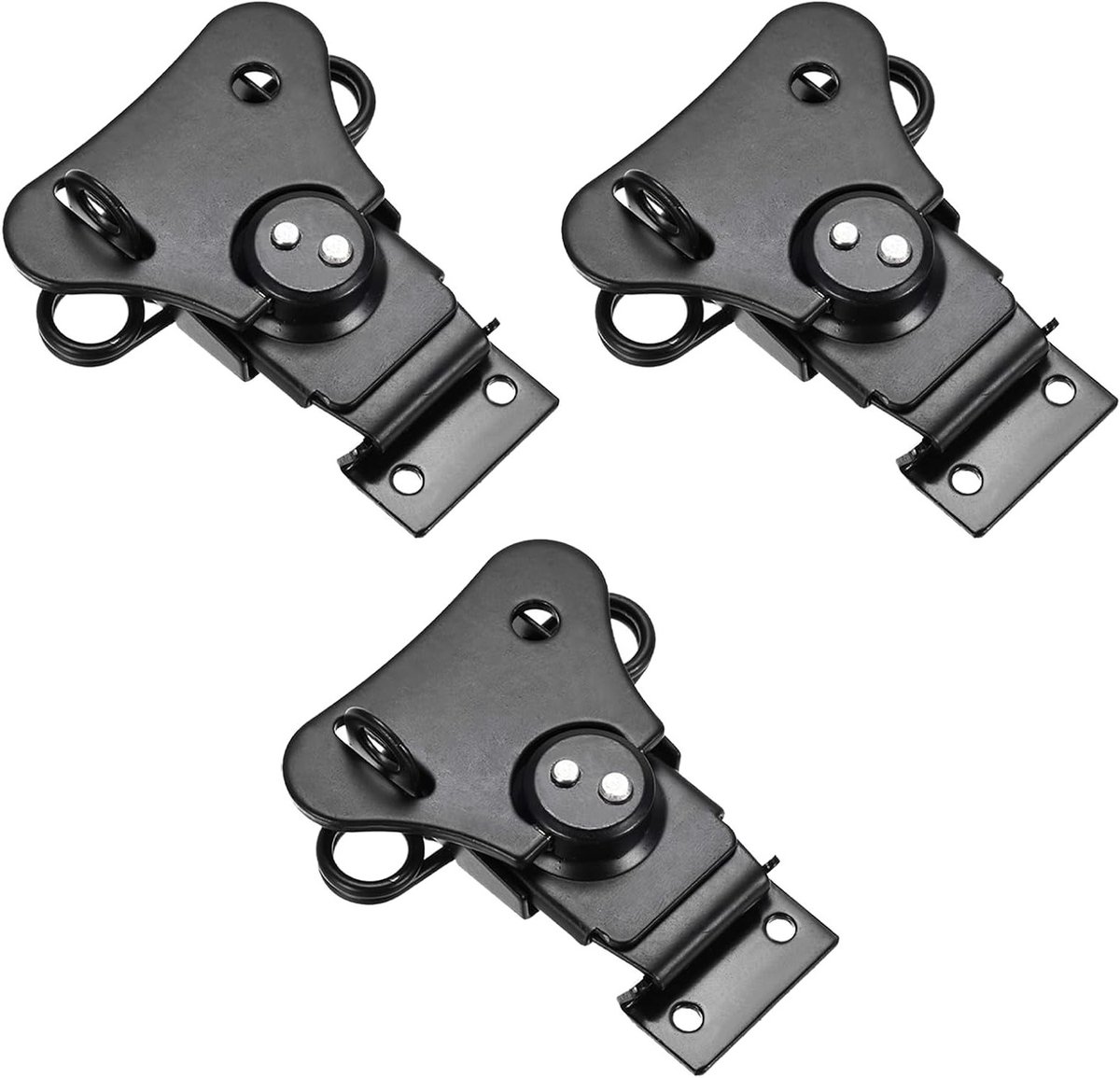 Spring Loaded Butterfly Twist Locking Klemmen 65mm - 3 Stuks voor Koffers en Houten Dozen, Zwart met IJzeren Coating