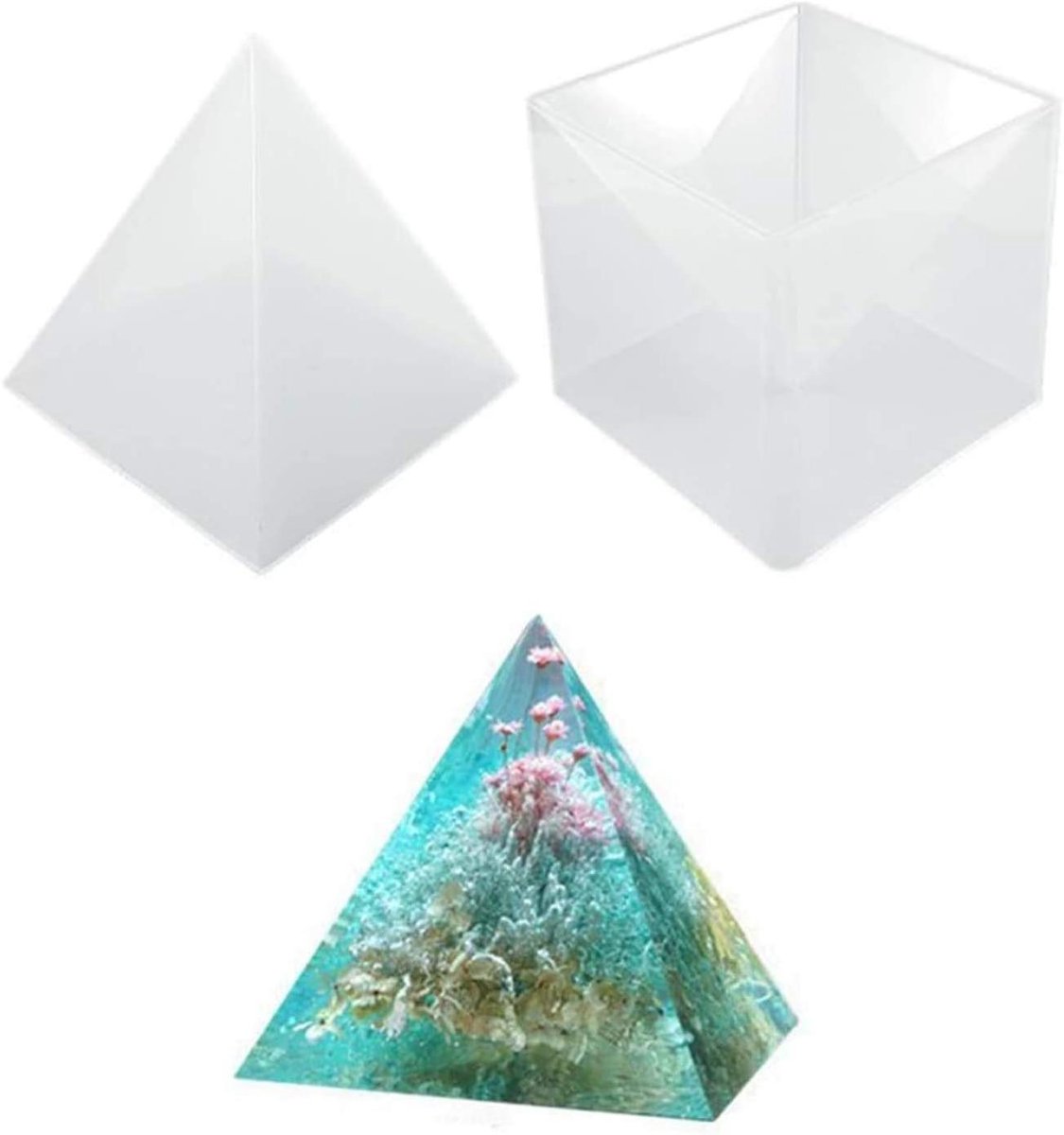 Piramide siliconen mal - Gietvorm epoxy hars - Handwerk sieraden maken - Transparant met stevig frame - 15 cm - Transparant