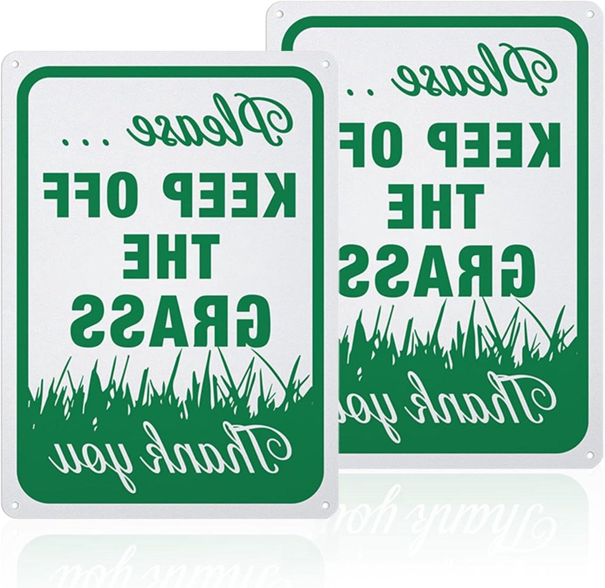 Houd Gras Bord - Waarschuwingsbord Gazon - Gazon Beschermen - Reflecterende UV Coating - 18x25 cm - Meerkleurig