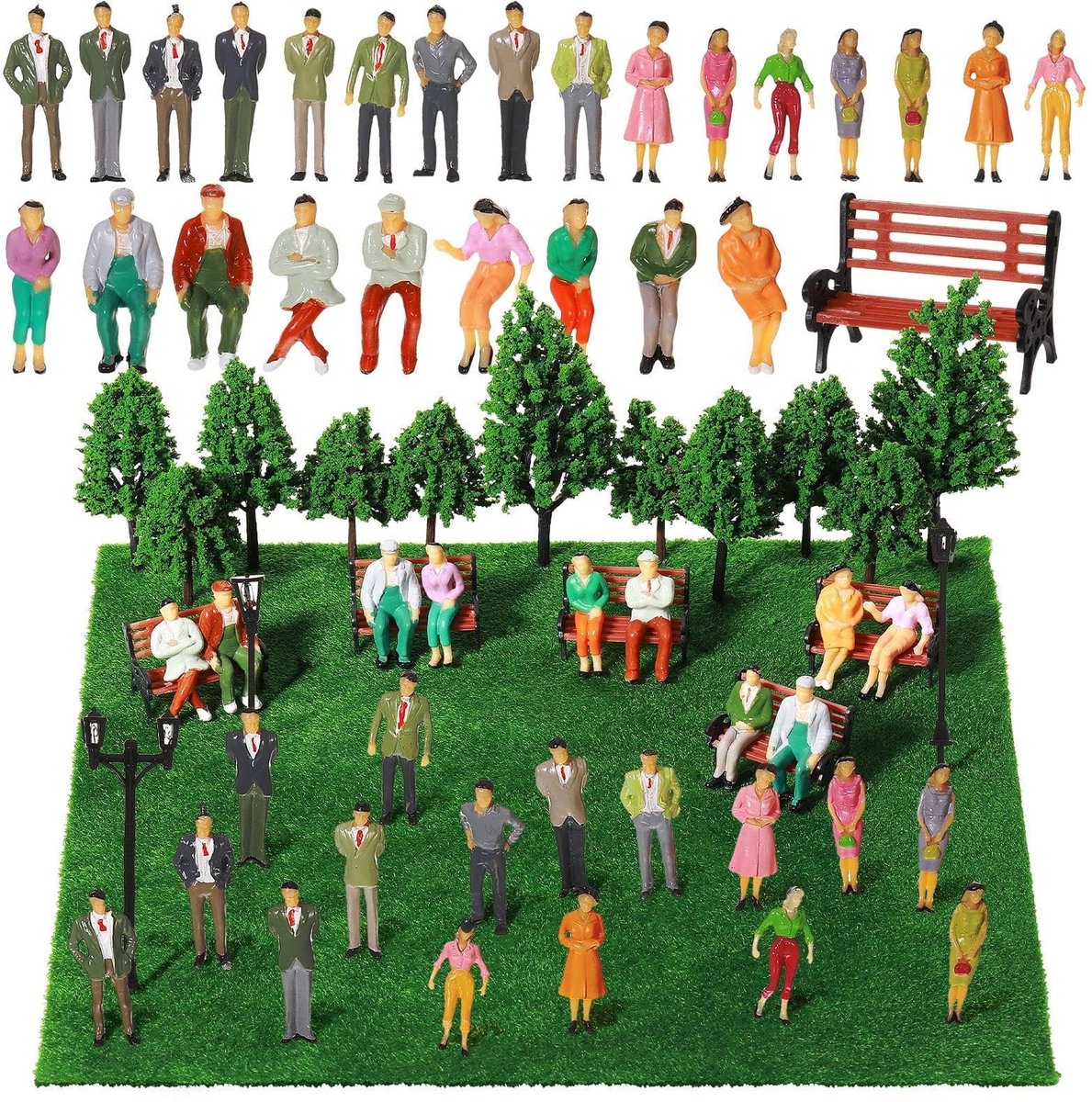 Golden crown - Mini-modelspoorwegfiguren - Miniatuurfiguren - Realistisch modeleren - Schaal 1:85 - Voorbijgangers - Perfect voor diorama's - Geschikt