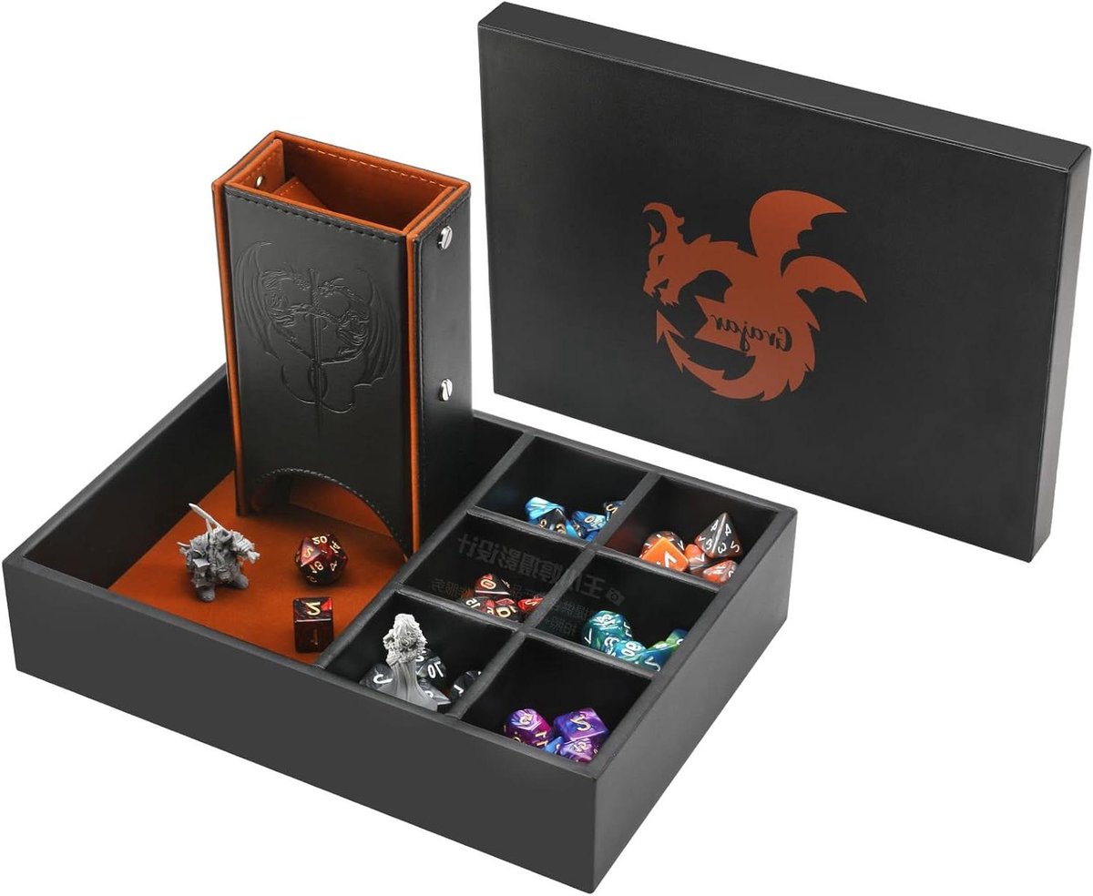 Dobbelstenen Lade Toren - Dobbelsteenbakje Rolbak - RPG Spelletjes - 3-in-1 Functie - 2" x 2" x 1.5" - Bruin