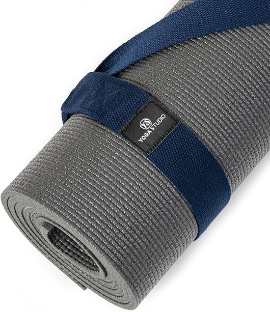 Yogamat Draagriem - Matband Yogamat - Yogamat Dragen - Verstelbare Lussen - 137 cm x 4 cm - Donkerblauw van Yogamat — afbeelding 3