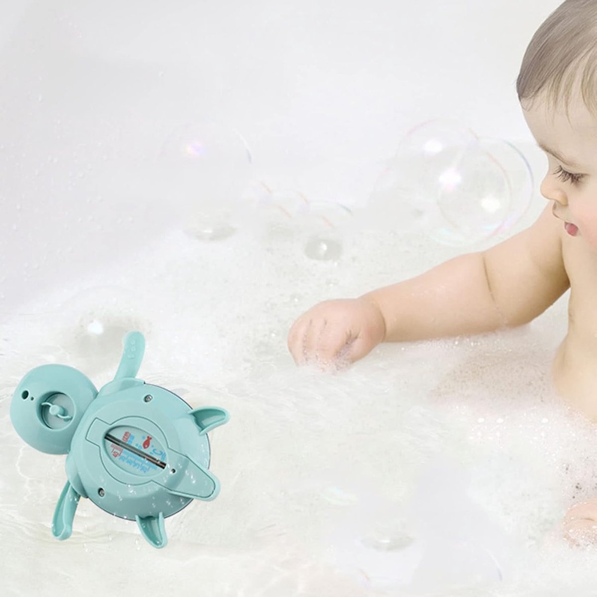 Babybadthermometer Schildpad - Badthermometer Baby - Veilig Baden - Nauwkeurige Meting - 12 x 13 x 4.5 cm - Blauw