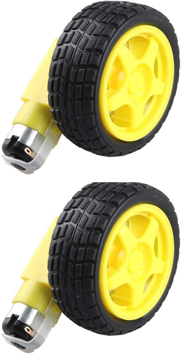 Allecto - Set van 2 Dubbele Aandrijfmotoren met Wielen voor Arduino Robot
