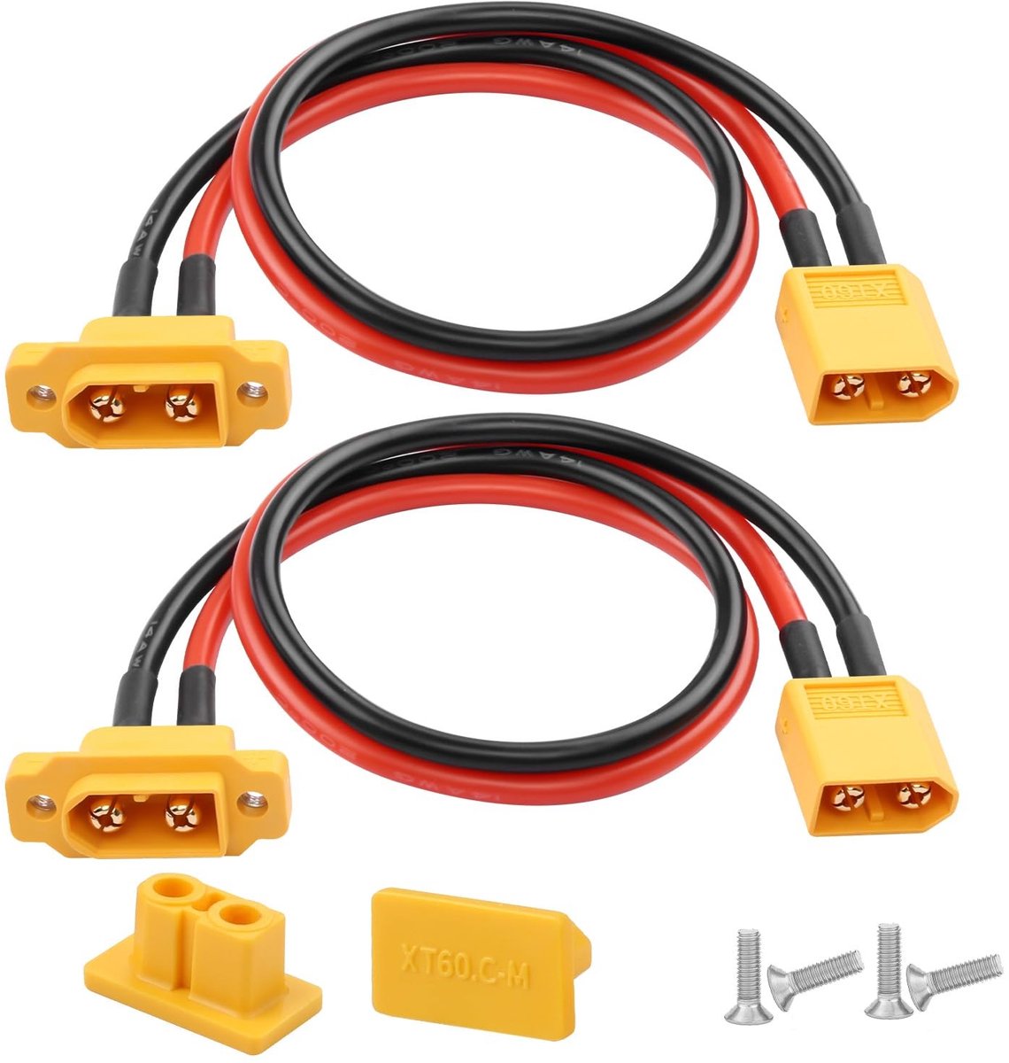 Allecto - QIANRENON XT60 Fly Model Building Plug - Set van 2, 30 cm, 14 AWG voor FPV Drones