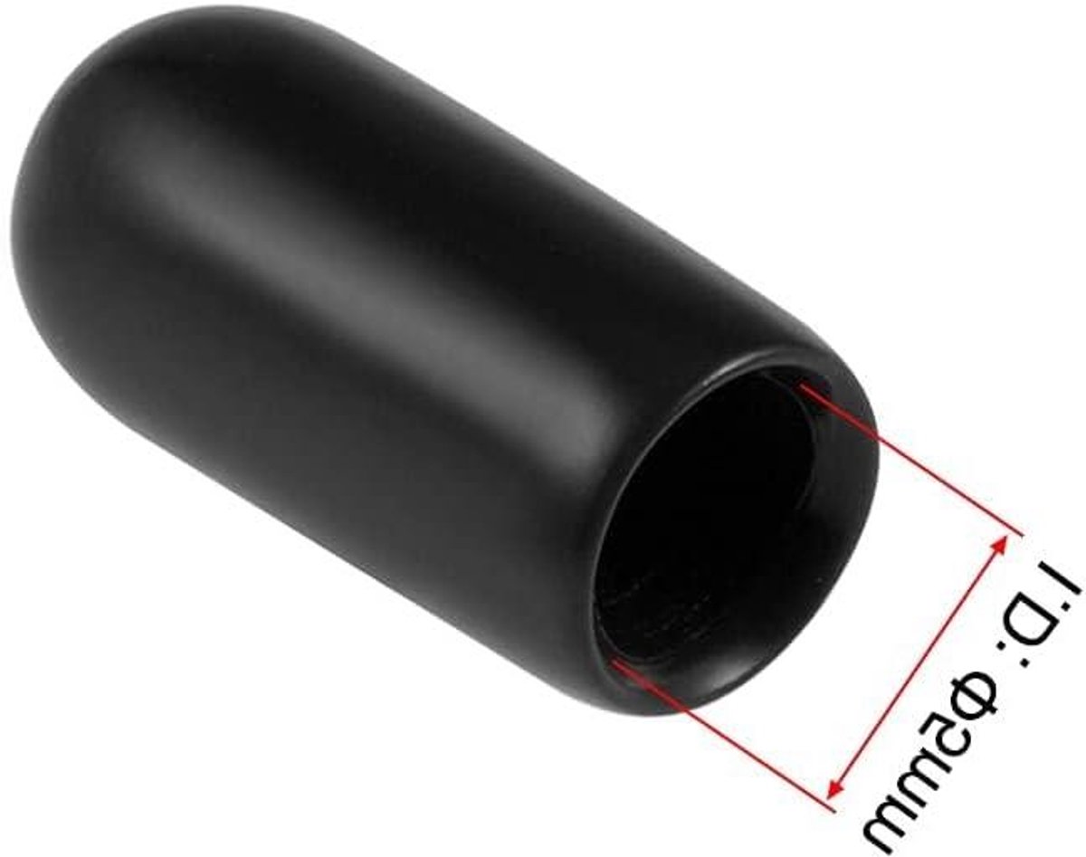 Rubberen Eindkappen - Beschermdoppen Vinyl - Bescherming van Meubels - Zacht en Flexibel - 5 mm ID - Zwart