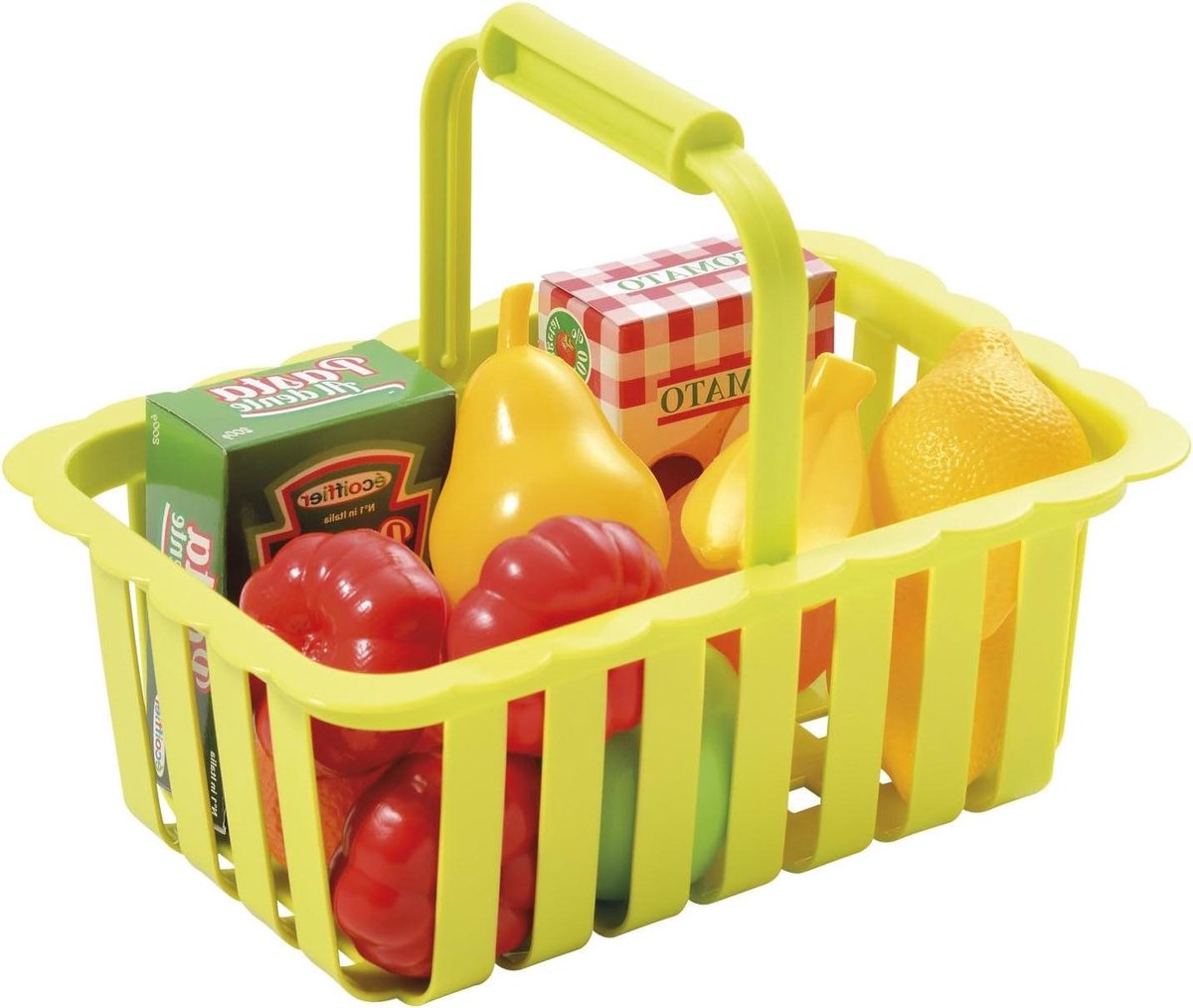 Boodschappenmand set - Speelgoed boodschappen - Kinderspel - Gemaakt in Frankrijk - 21.5 cm - Rood