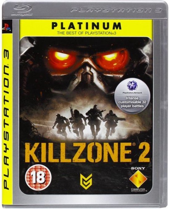 Édition Platinum de Killzone 2 sur PlayStation 3, montrant quatre soldats en position de combat sur la jaquette.