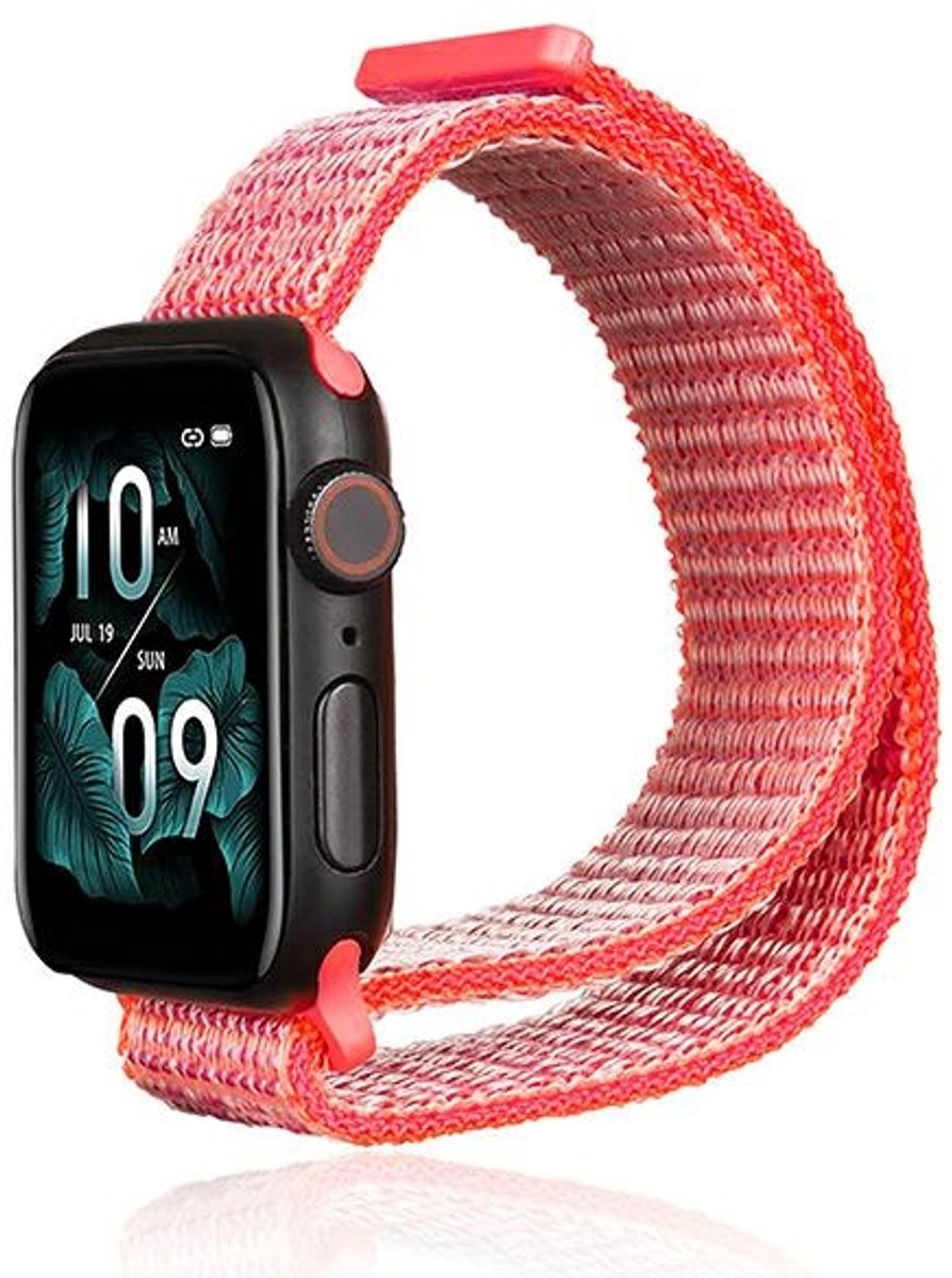 Beline Apple Watch Nylon band 42/45/45/49mm roze/felroze