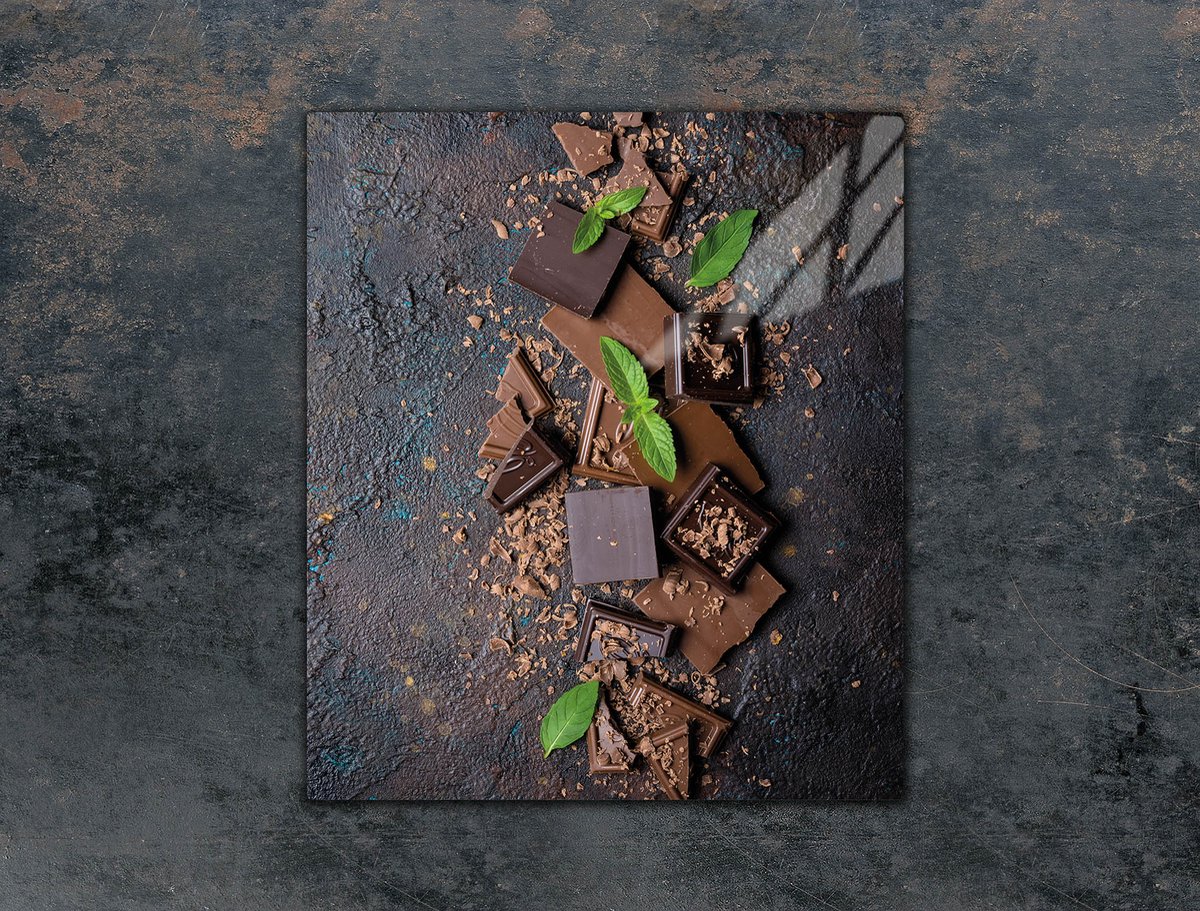 TMK ArtDeko Serie - Snijplank - Glas - 45x52 cm - Czekolada