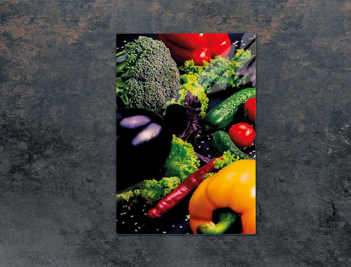 TMK ArtDeko - Snijplank - 35x52 cm - Motief: Warzywa - Glas