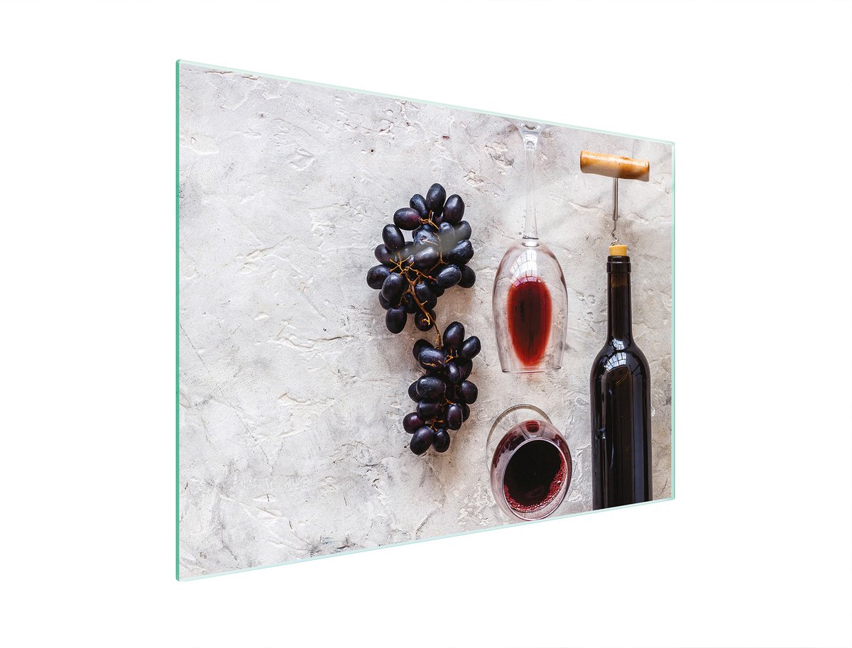 TMK ArtDeko Serie - Glas Snijplank - 30x22 cm - Wijnmotief - Hittebestendig