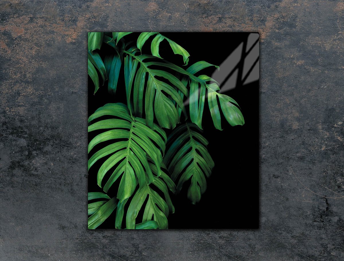 TMK ArtDeko Serie - Glazen Snijplank - 45x52 cm - Monstera - Gehard Glas